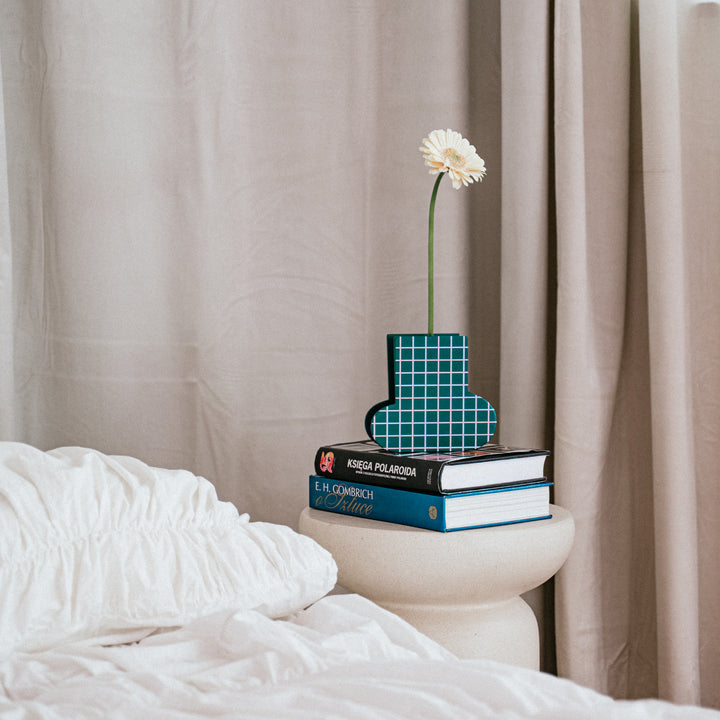 GRID - wooden vase - with glass insert | milin