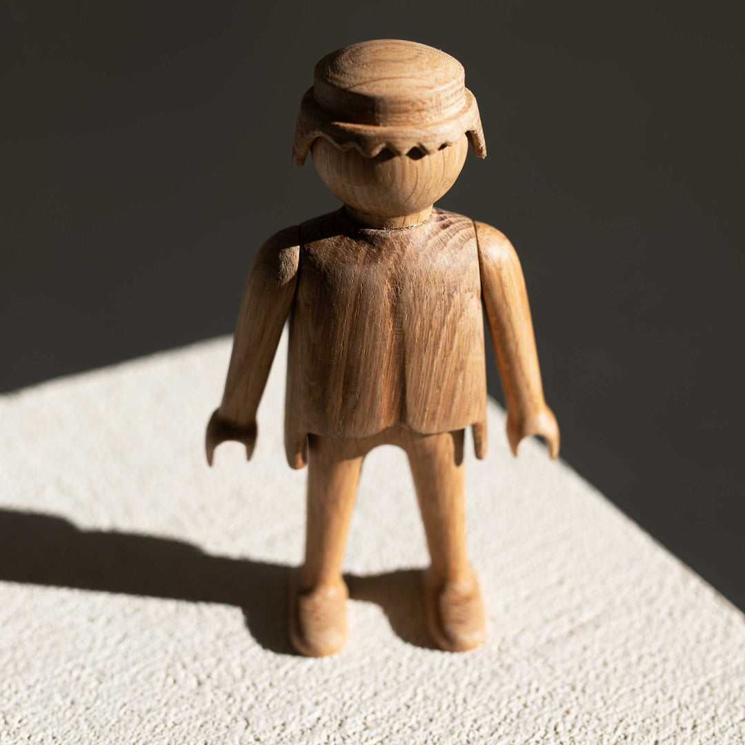 PLAYMOBIL Man Mini -  Wooden FIGURINE - Oak 10 cm high | Jakob Burgsø | boyhood