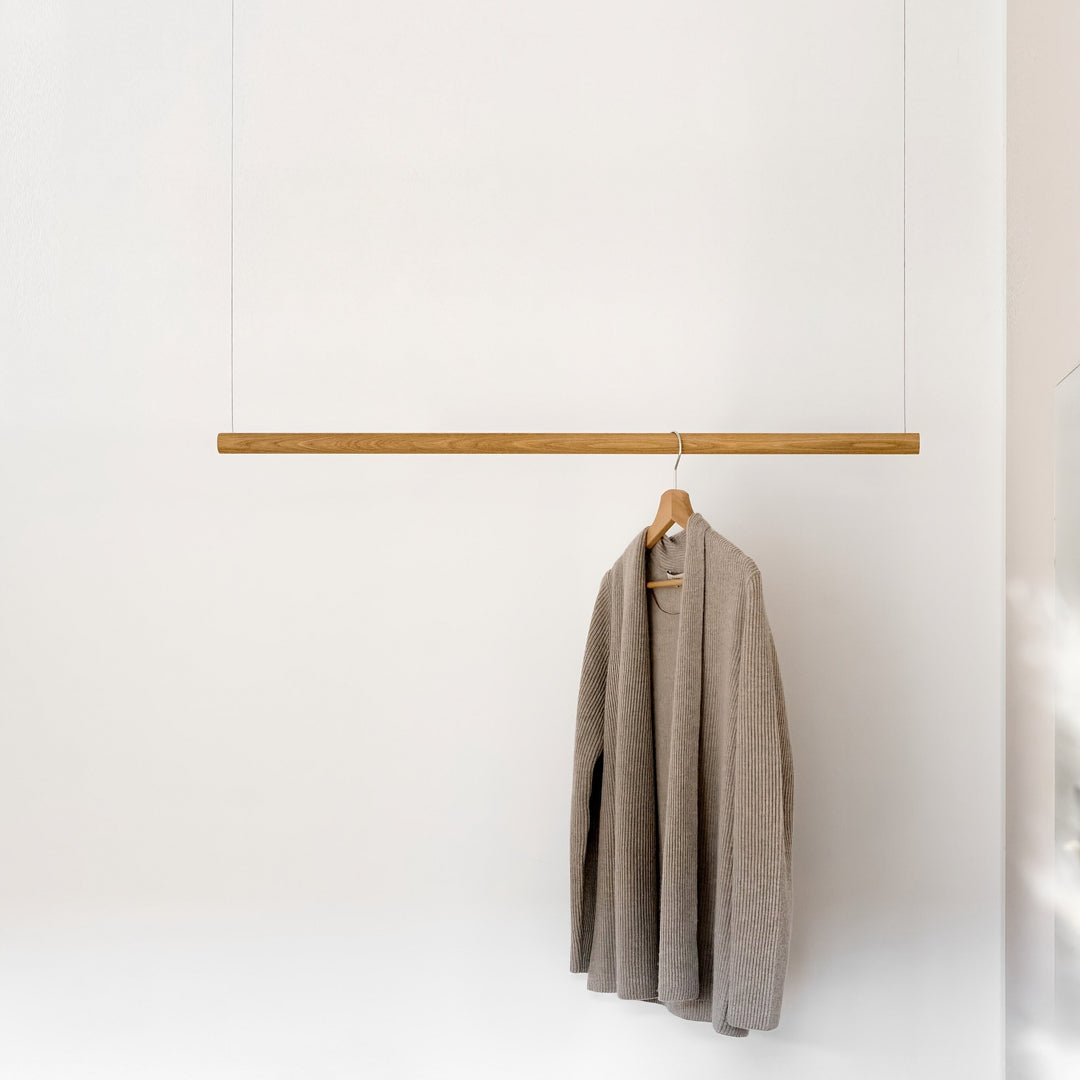 HALBLANG - Floating wardrobe - Solid wood clothes rail | halblang