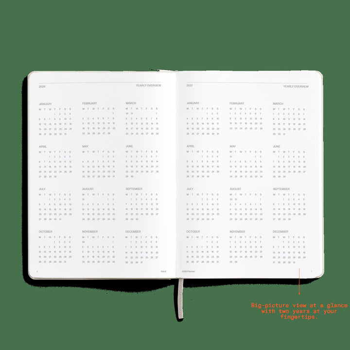 DAILY PLANNER 2026 LATTE - two-piece Daily Planner & Calendar Set - Hardcover A5 | KarstGoods