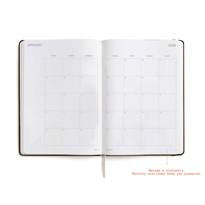 WEEKLY PLANNER 2026 ESPRESSO - Planner & Calendar Hardcover A5 | Karst Stone Paper