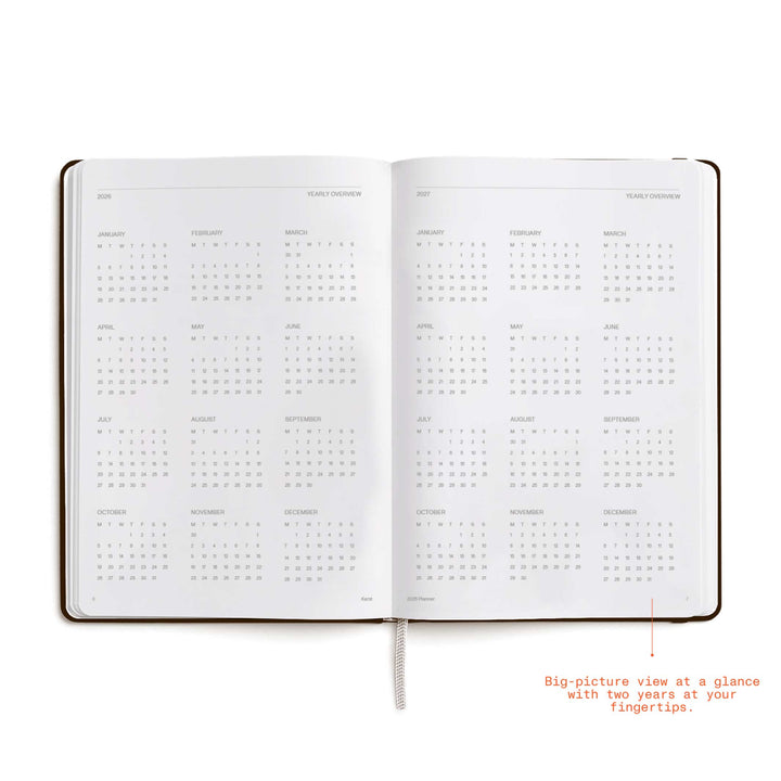 WEEKLY PLANNER 2026 ESPRESSO - Planner & Calendar Hardcover A5 | Karst Stone Paper