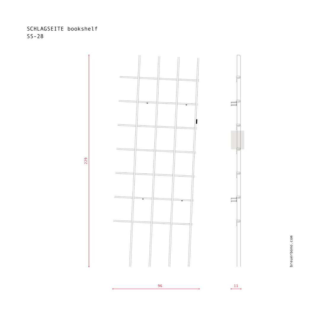 SCHLAGSEITE - Bücherregal mit Neigung | BREUER & BONO