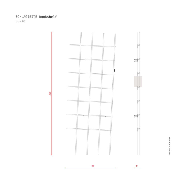 SCHLAGSEITE - Bücherregal mit Neigung | BREUER & BONO