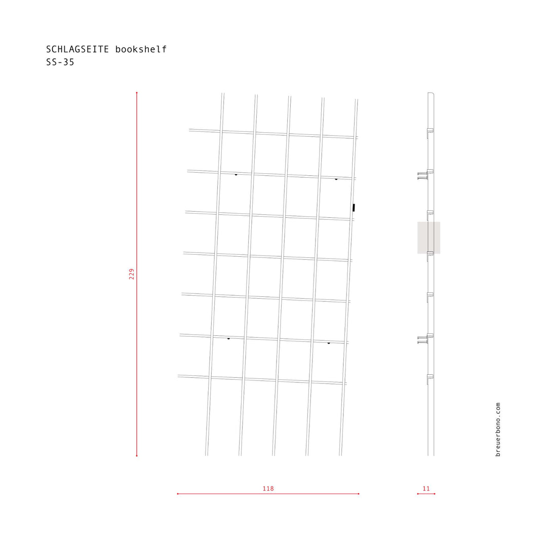 SCHLAGSEITE - Bücherregal mit Neigung | BREUER & BONO