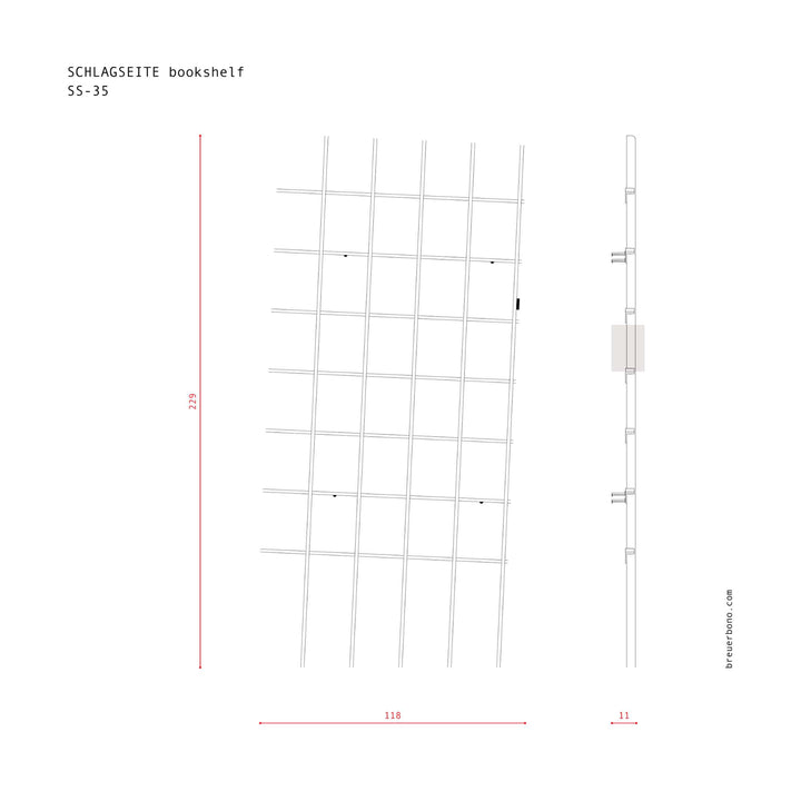 SCHLAGSEITE - Bücherregal mit Neigung | BREUER & BONO