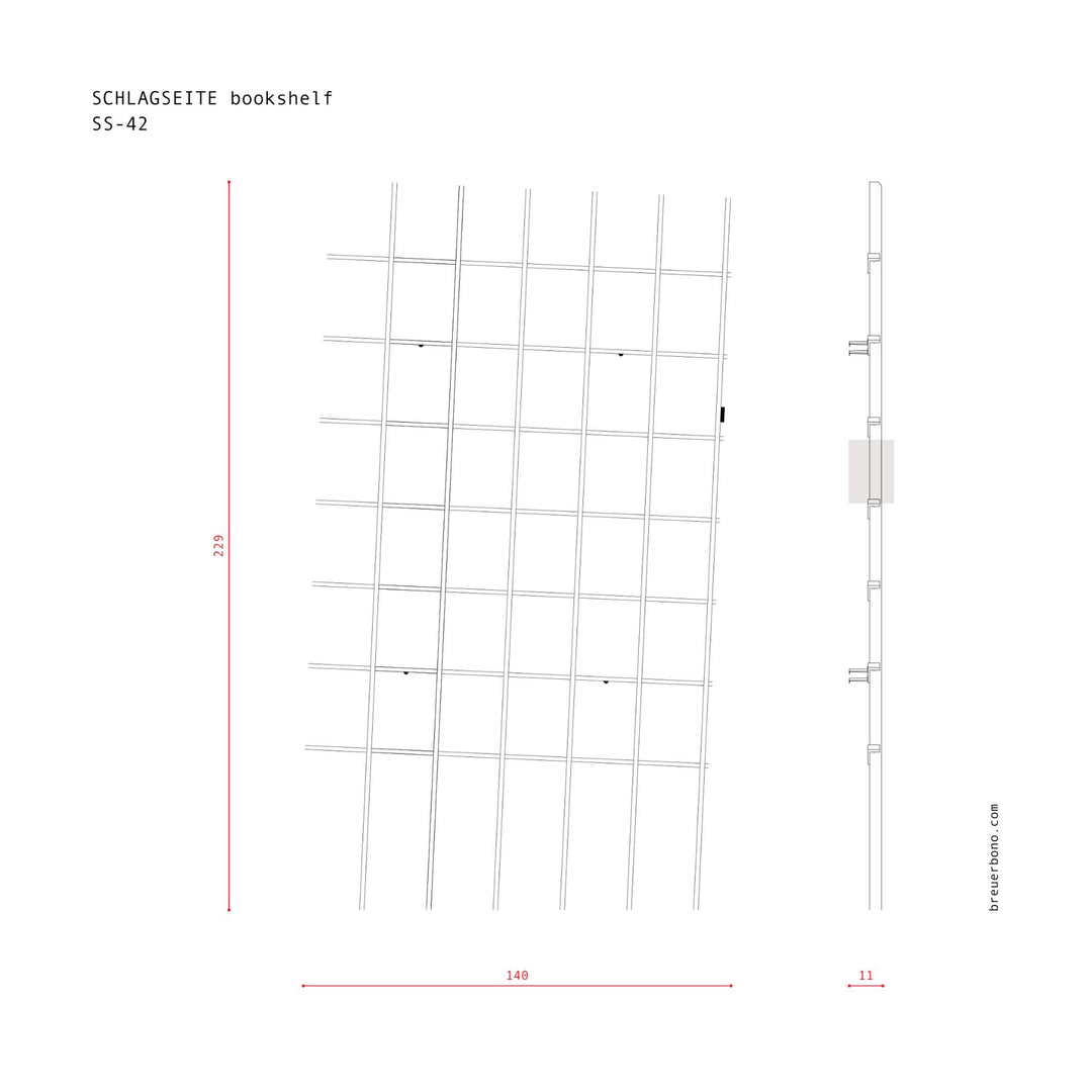 SCHLAGSEITE - Bücherregal mit Neigung | BREUER & BONO