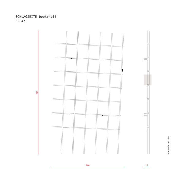 SCHLAGSEITE - Bücherregal mit Neigung | BREUER & BONO