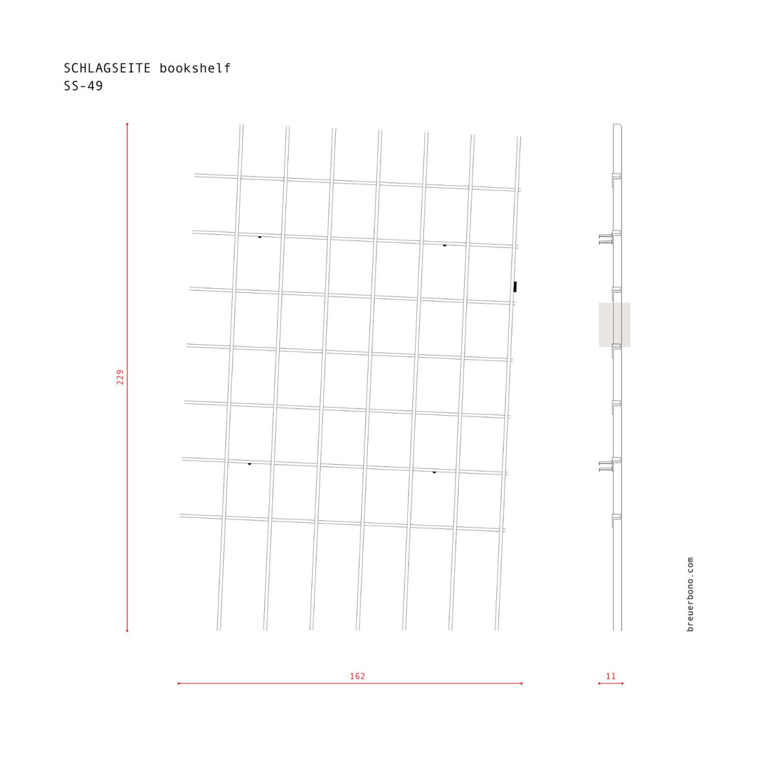 SCHLAGSEITE - Bücherregal mit Neigung | BREUER & BONO