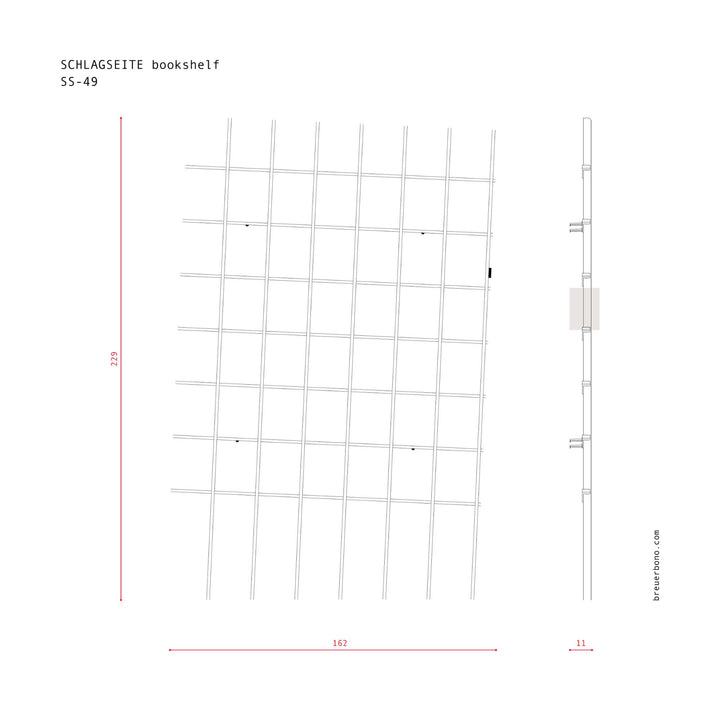 SCHLAGSEITE - Bücherregal mit Neigung | BREUER & BONO
