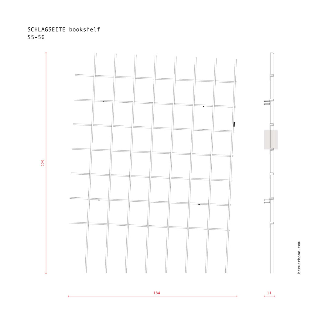 SCHLAGSEITE - Bücherregal mit Neigung | BREUER & BONO