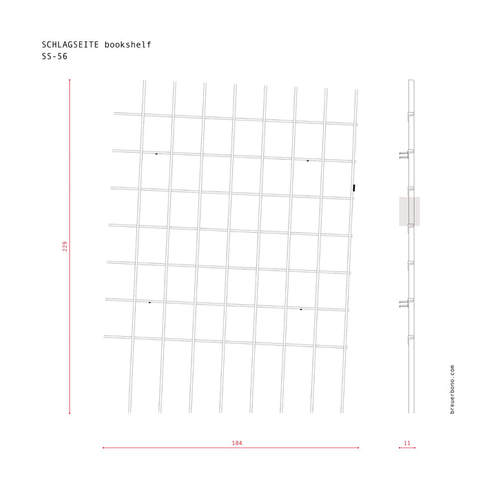 SCHLAGSEITE - Bücherregal mit Neigung | BREUER & BONO