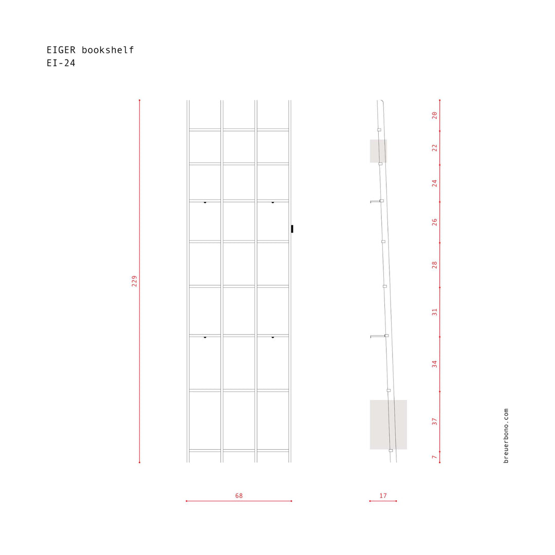 EIGER - minimalist bookshelf - made of birch | BREUER & BONO