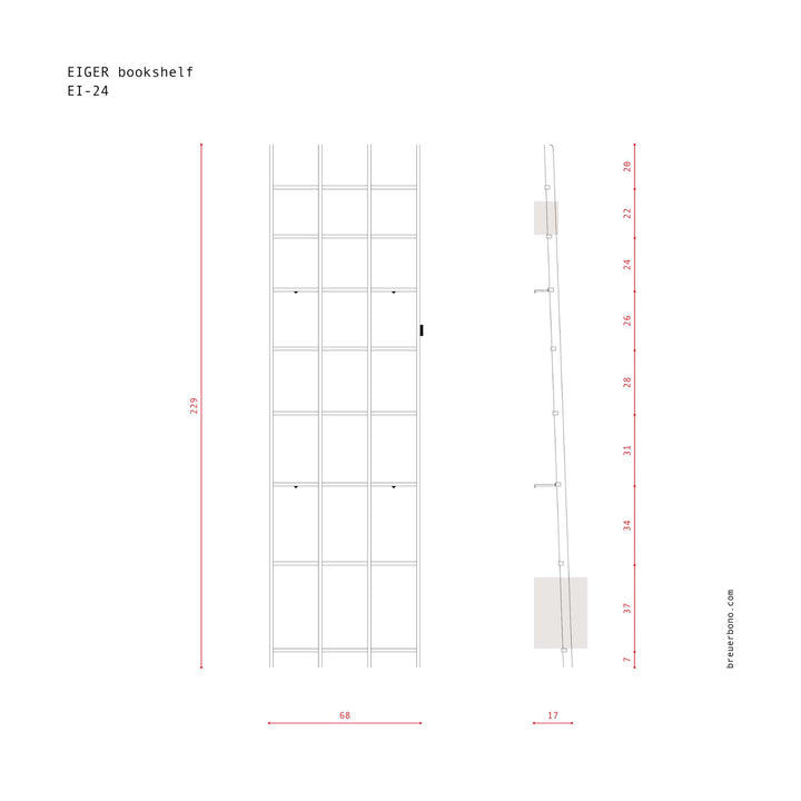EIGER - minimalist bookshelf - made of birch | BREUER & BONO