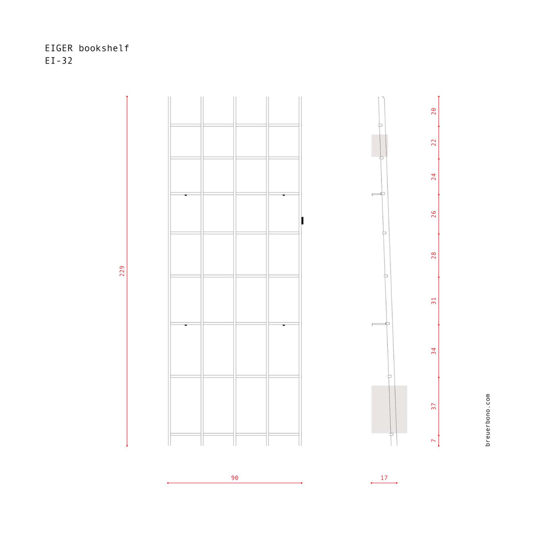 EIGER - minimalist bookshelf - made of birch | BREUER & BONO