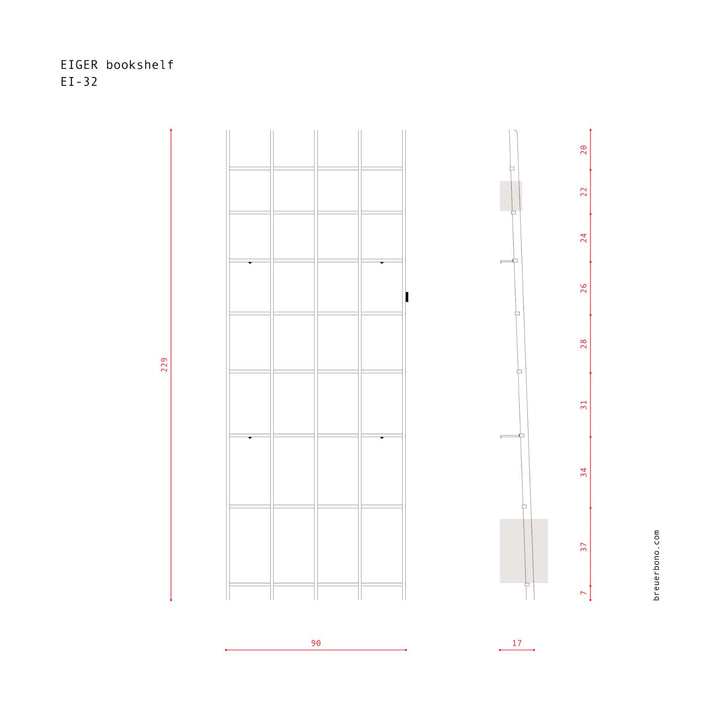 EIGER - minimalist bookshelf - made of birch | BREUER & BONO