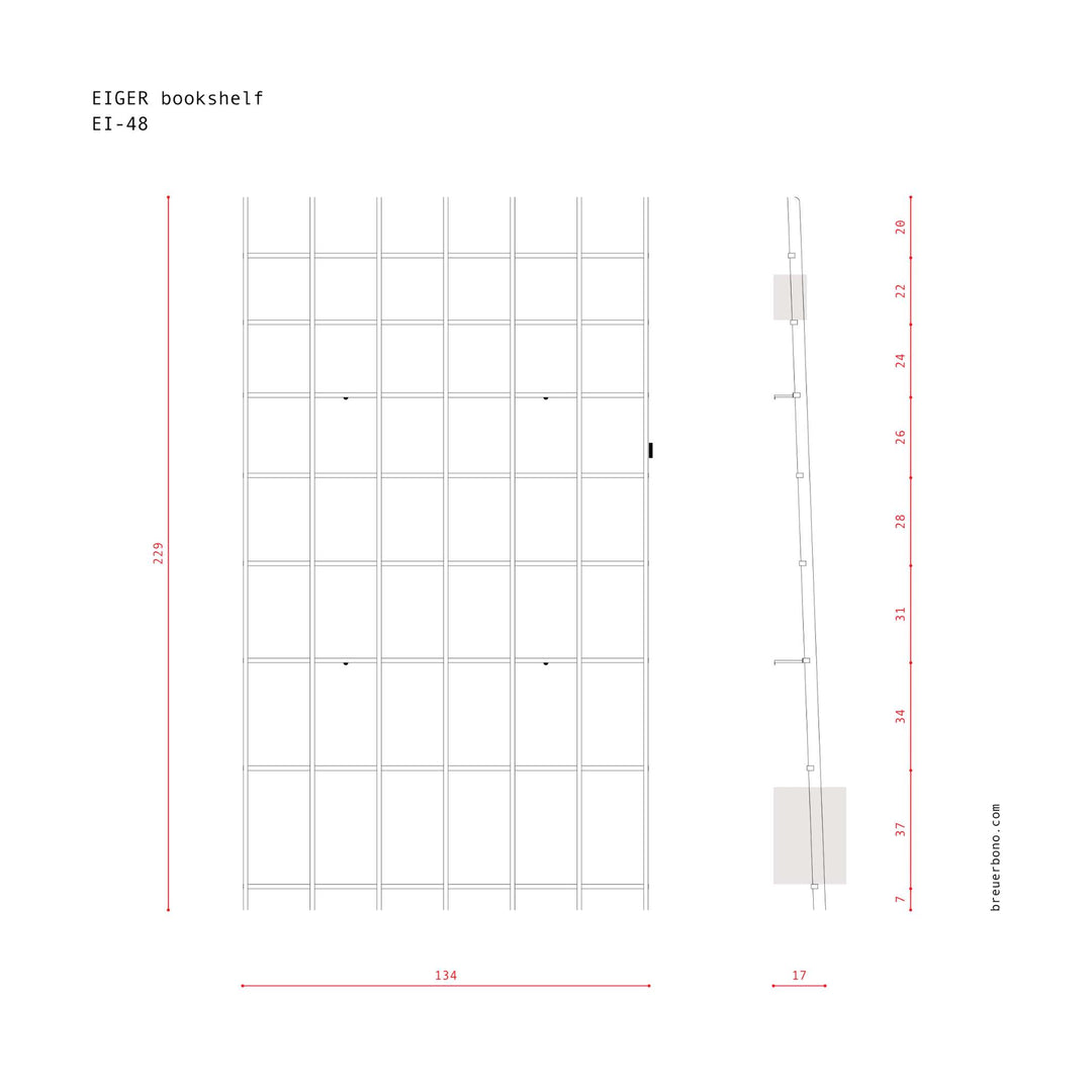 EIGER - minimalist bookshelf - made of birch | BREUER & BONO