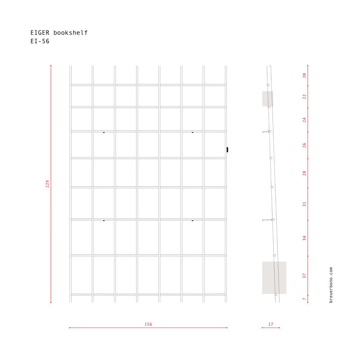 EIGER - minimalist bookshelf - made of birch | BREUER & BONO