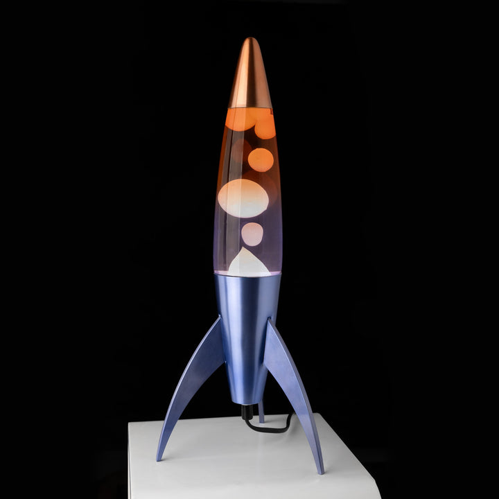 Lavalampe Rocket – Blau Gradient · Retro · 45 cm | Fisura · Tischlampe