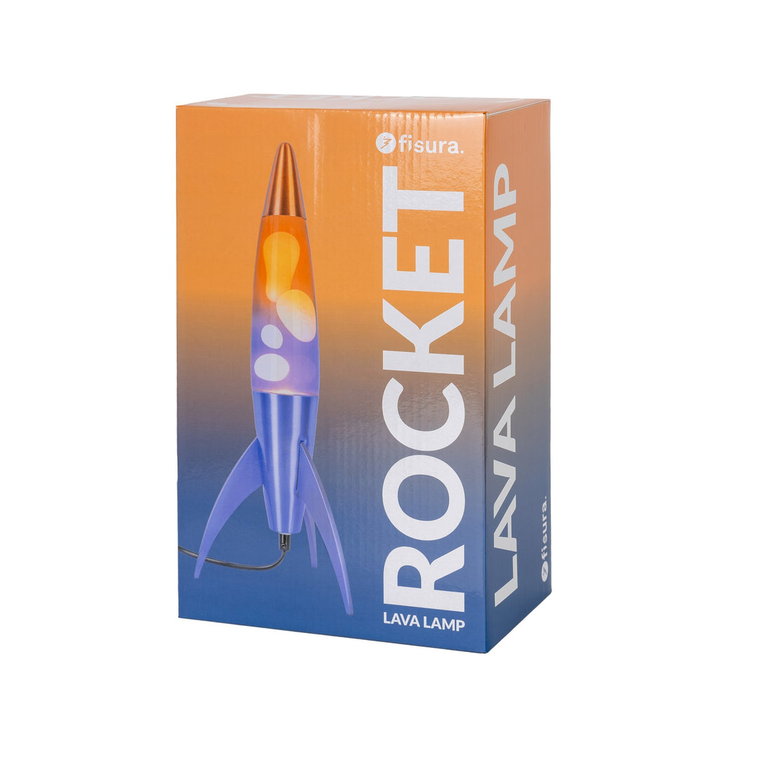 Lavalampe Rocket – Blau Gradient · Retro · 45 cm | Fisura · Tischlampe