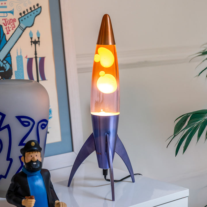 Lavalampe Rocket – Blau Gradient · Retro · 45 cm | Fisura · Tischlampe