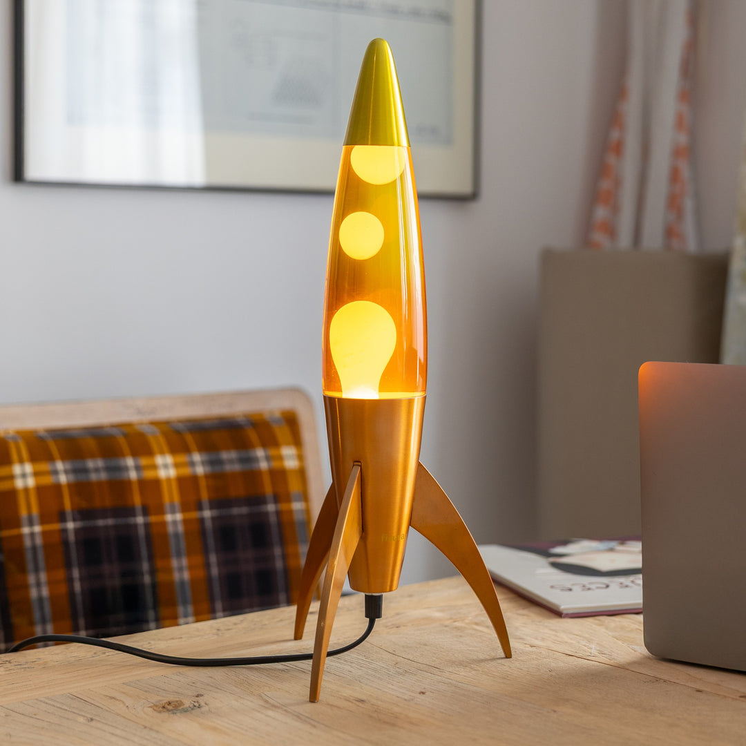 Lavalampe Rocket – Orange Gradient · Retro · 45 cm | Fisura · Tischlampe