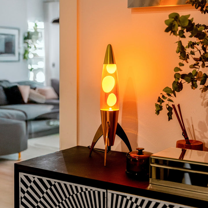 Lavalampe Rocket – Orange Gradient · Retro · 45 cm | Fisura · Tischlampe