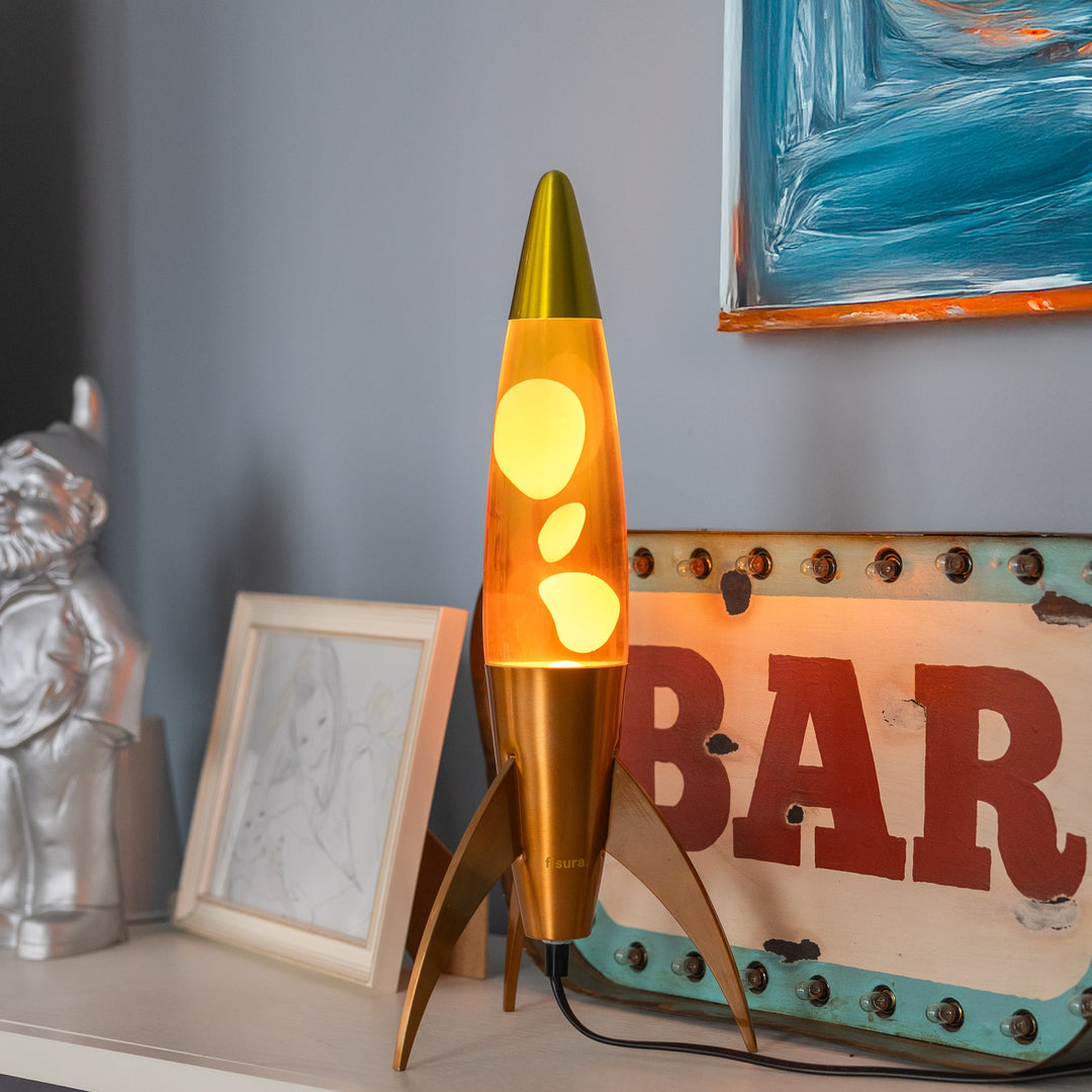 Lavalampe Rocket – Orange Gradient · Retro · 45 cm | Fisura · Tischlampe
