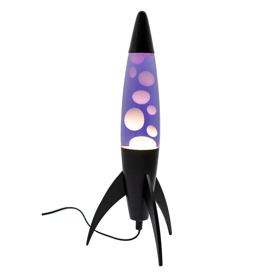 Lavalampe Rocket – Schwarz · Very Peri Lava · Retro · 45 cm | Fisura · Tischlampe