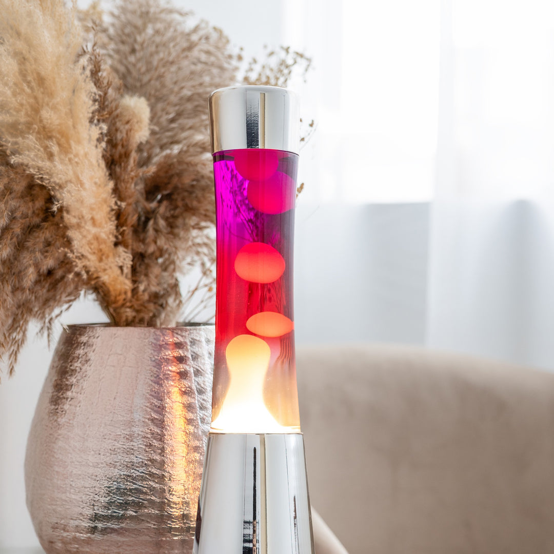 Lava Lamp Tower – Chrome, Black-Red-White, 39.5 cm – Lifestyle 3 | Fisura