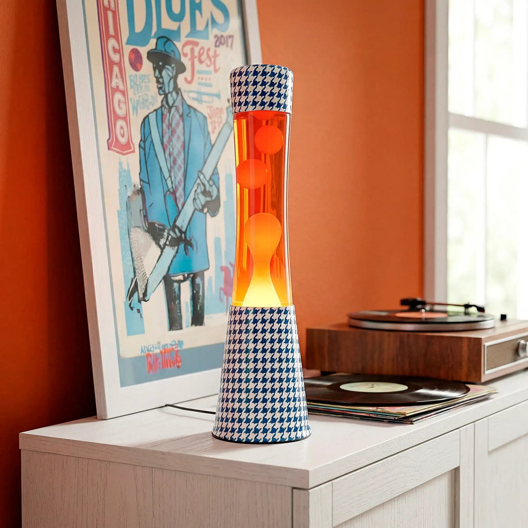 Lava Lamp Tower Bon Voyage – Printed Glass · Retro · 39.5 cm | Fisura · Table Lamp