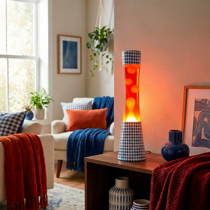 Lava Lamp Tower Bon Voyage – Printed Glass · Retro · 39.5 cm | Fisura · Table Lamp