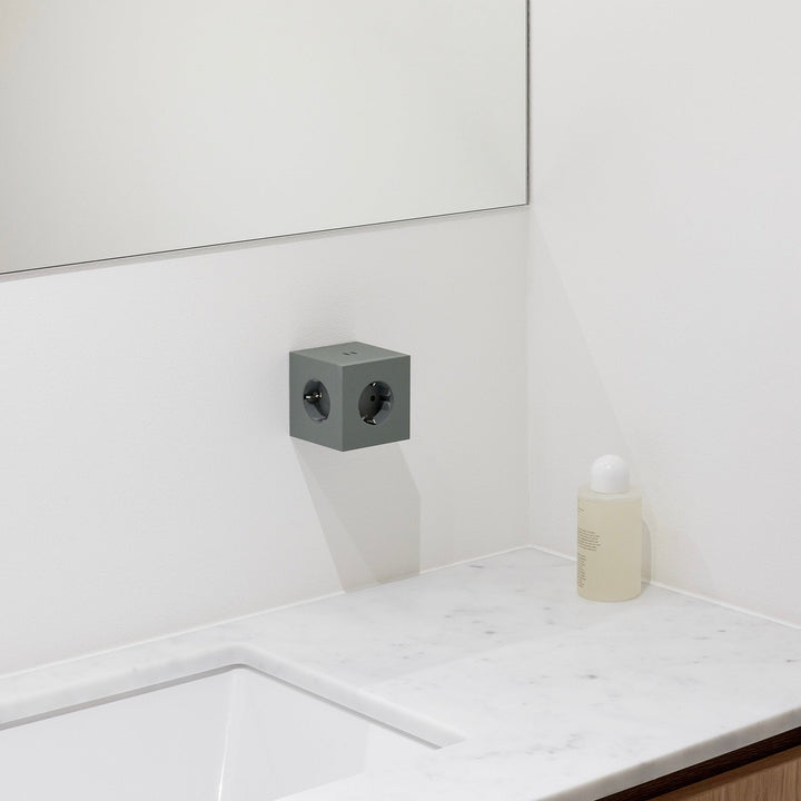 Power Strip "Square 2" – Green · 3-Way · USB-C | Avolt