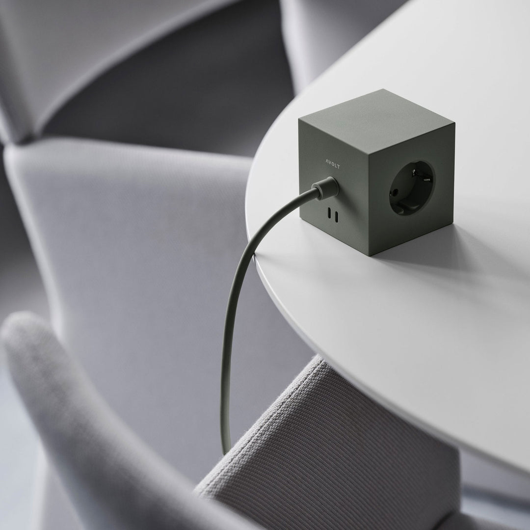 Power Strip "Square 1" – Green · USB-C 30W · 3 m | Avolt