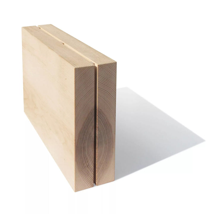 Knife Block "Timber Twin" – Ash Wood · 22 cm | side by side