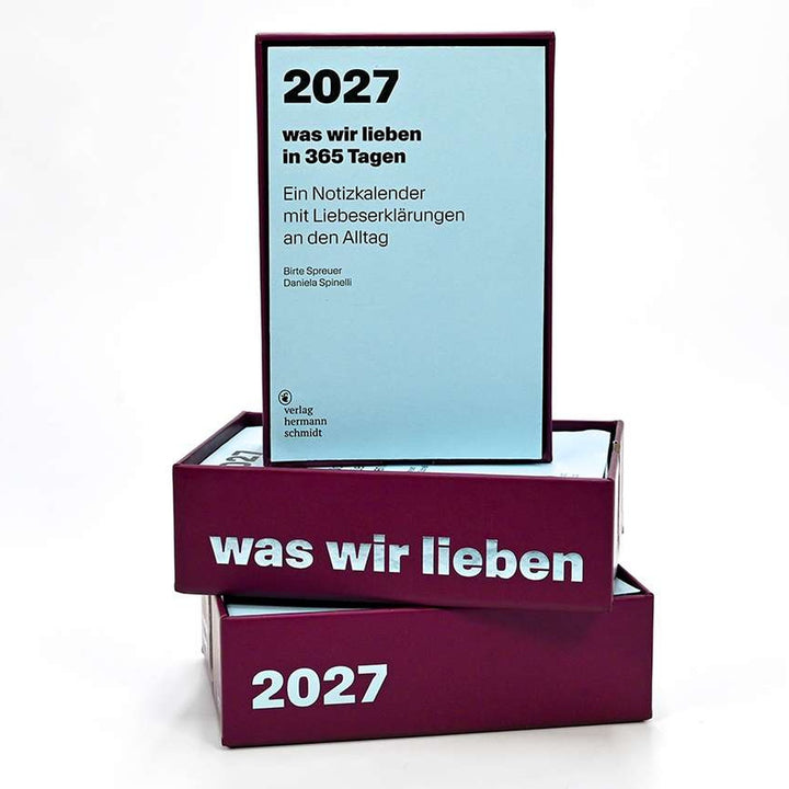 Notizkalender "Was Wir Lieben" 2027 – 368 Blatt | Hermann Schmidt