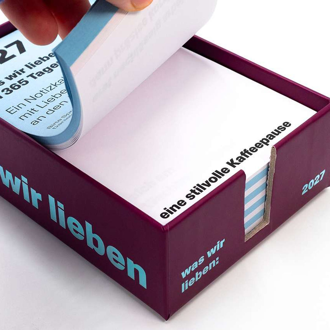 Notizkalender "Was Wir Lieben" 2027 – 368 Blatt | Hermann Schmidt