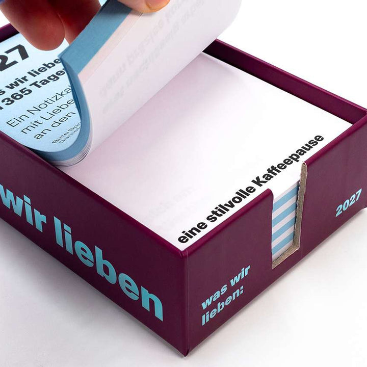 Notizkalender "Was Wir Lieben" 2027 – 368 Blatt | Hermann Schmidt