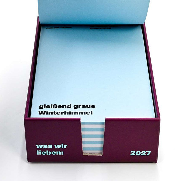 Notizkalender "Was Wir Lieben" 2027 – 368 Blatt | Hermann Schmidt