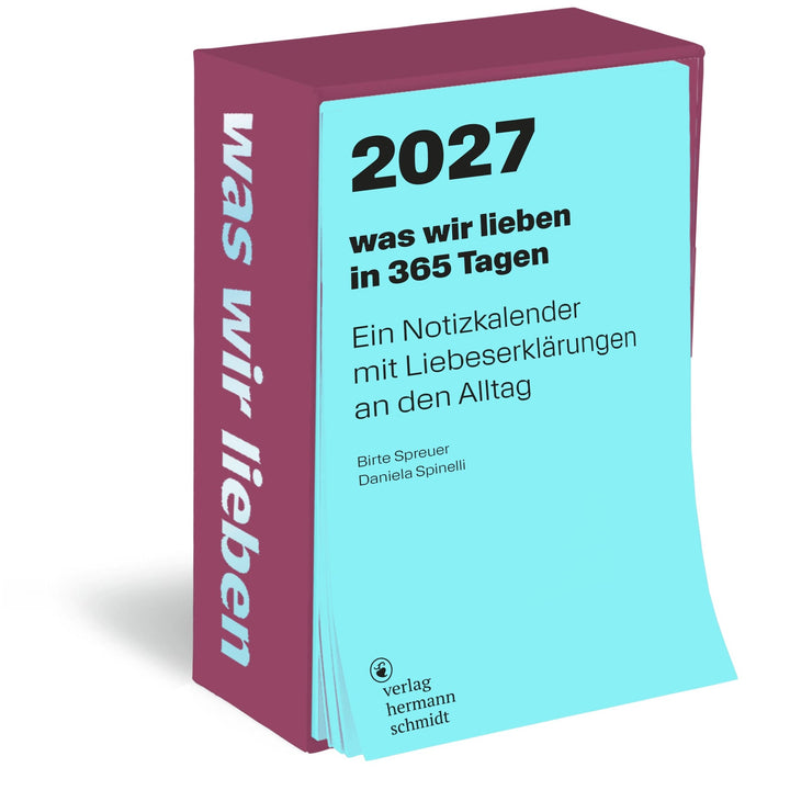 Notizkalender "Was Wir Lieben" 2027 – 368 Blatt | Hermann Schmidt