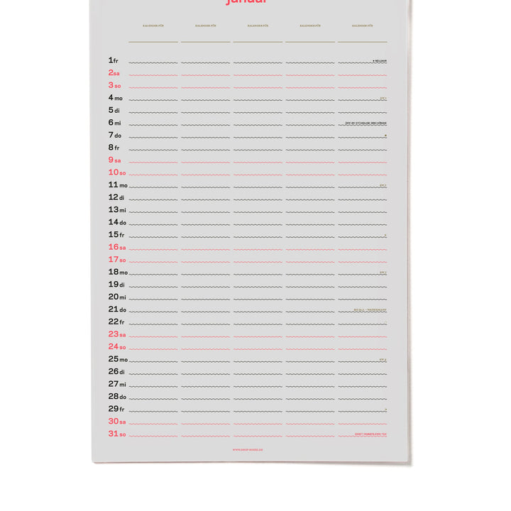 Family Calendar 2027 – German · 5 Columns · 26.7×42 cm | rikiki