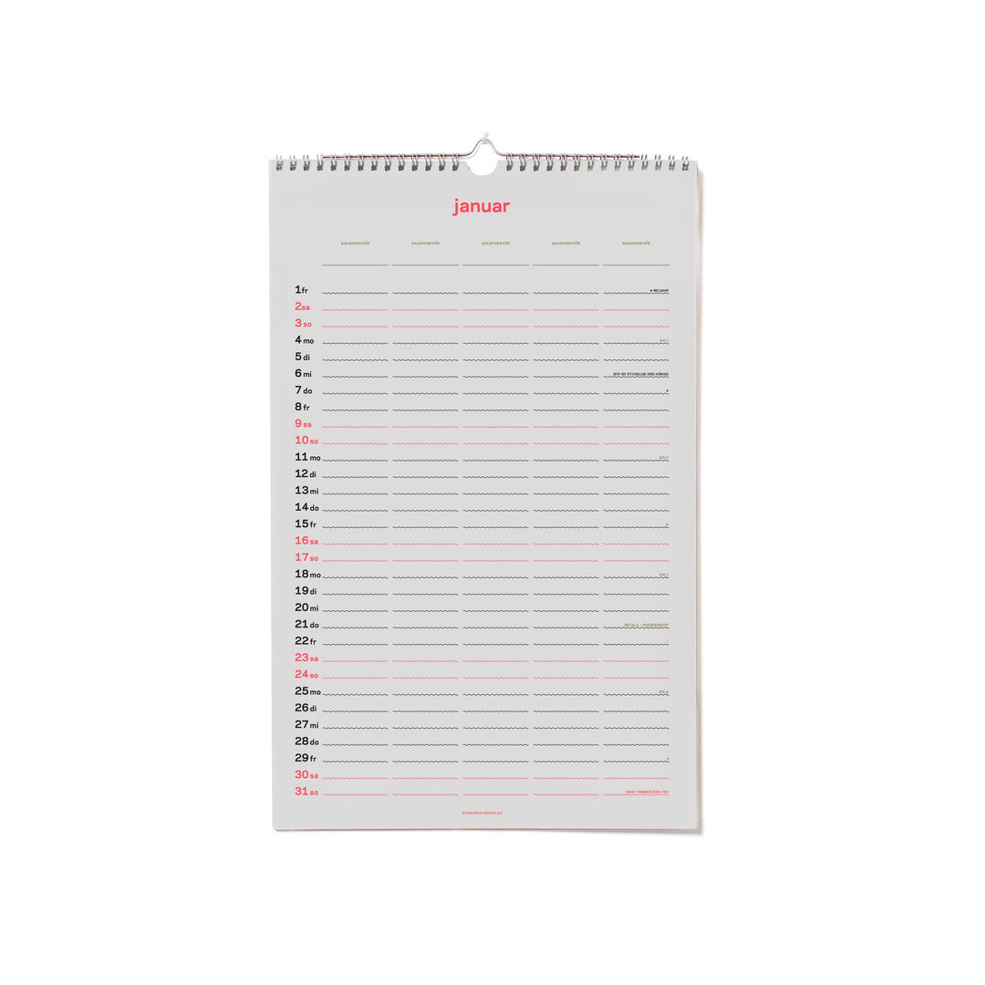 Family Calendar 2027 – German · 5 Columns · 26.7×42 cm | rikiki