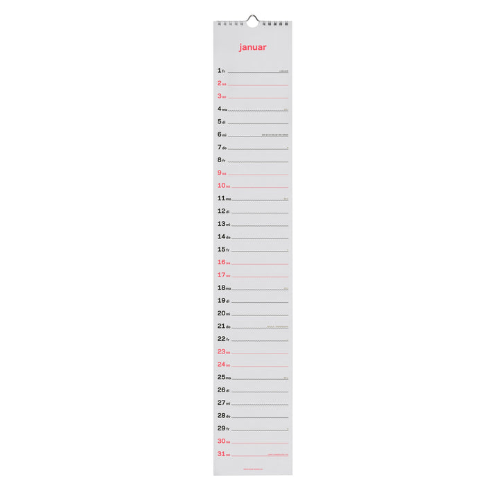 Streifenkalender 2027 – Siebdruck · 12×69 cm | rikiki