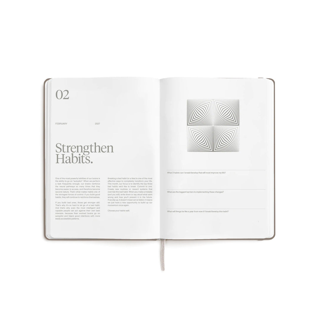 Tagesplaner 2027 2er-Set – Steinpapier · A5 Hardcover · Ebony | Karst