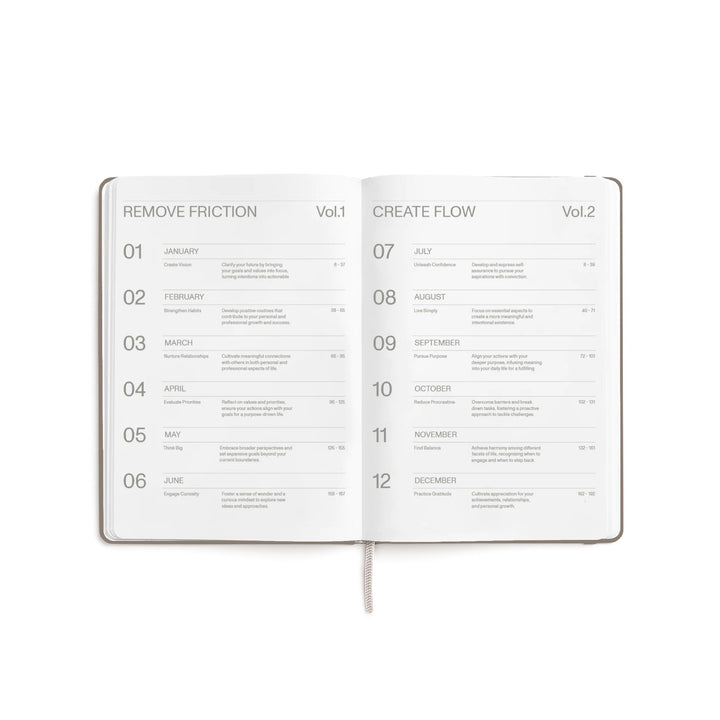 Tagesplaner 2027 2er-Set – Steinpapier · A5 Hardcover · Ebony | Karst