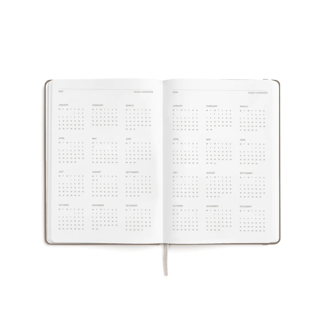 Tagesplaner 2027 2er-Set – Steinpapier · A5 Hardcover · Ebony | Karst