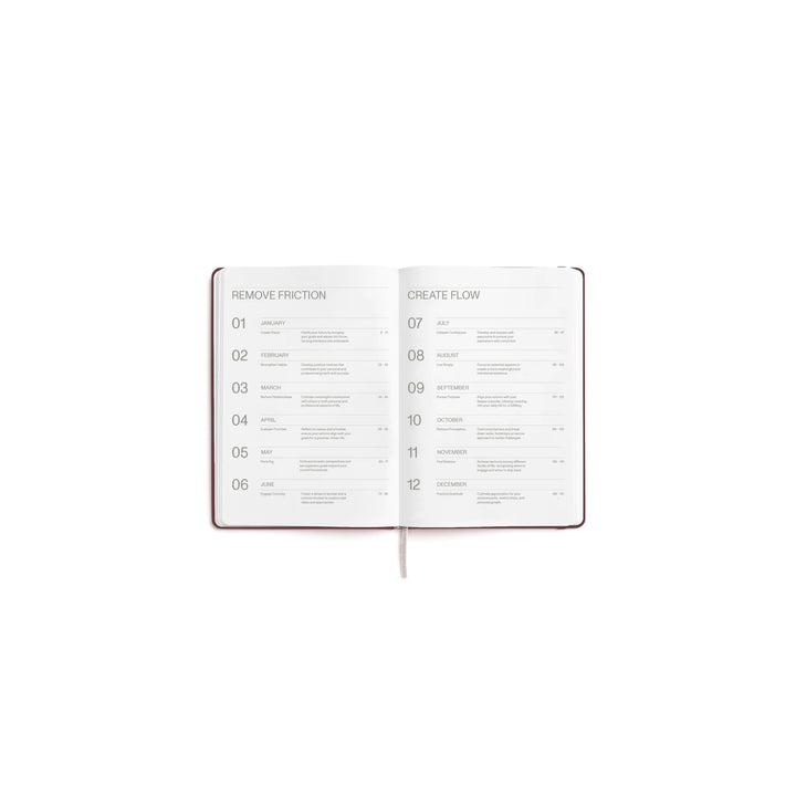 Wochenplaner 2027 – Steinpapier · A5 Hardcover · Burgundy | Karst