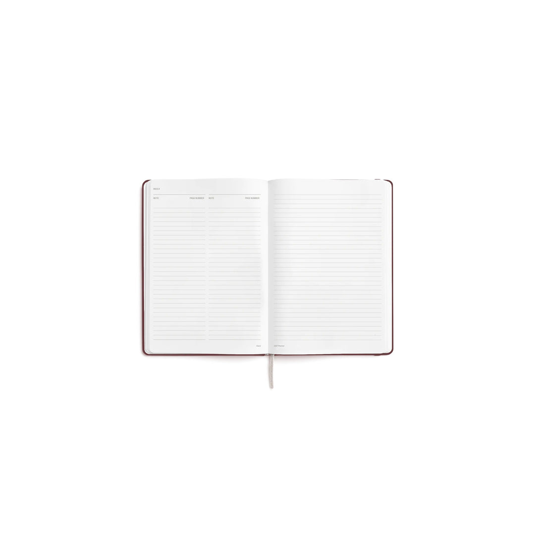 Wochenplaner 2027 – Steinpapier · A5 Hardcover · Burgundy | Karst