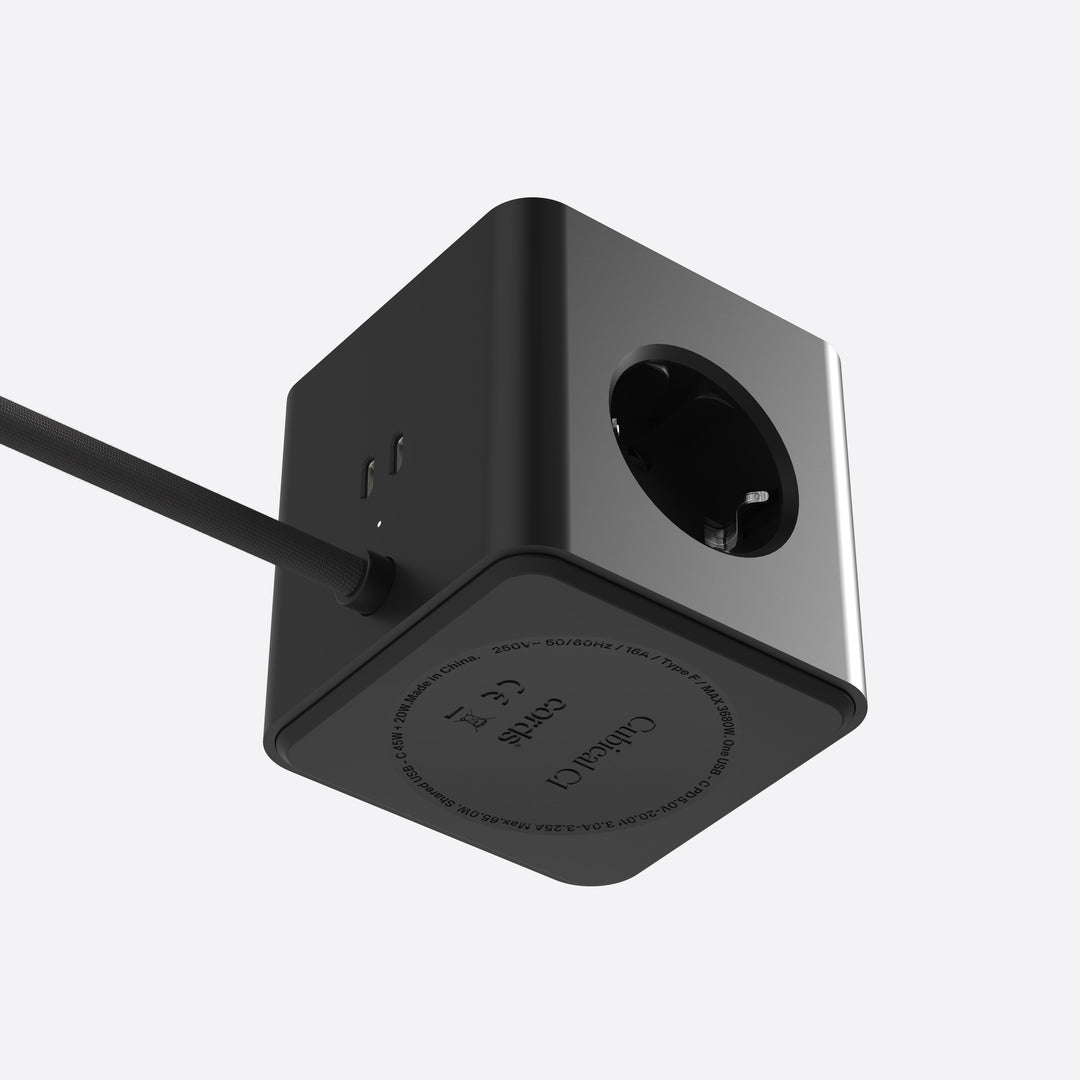 Power Strip Cubical C1 – 3 Sockets with 65 W USB-C | Cords