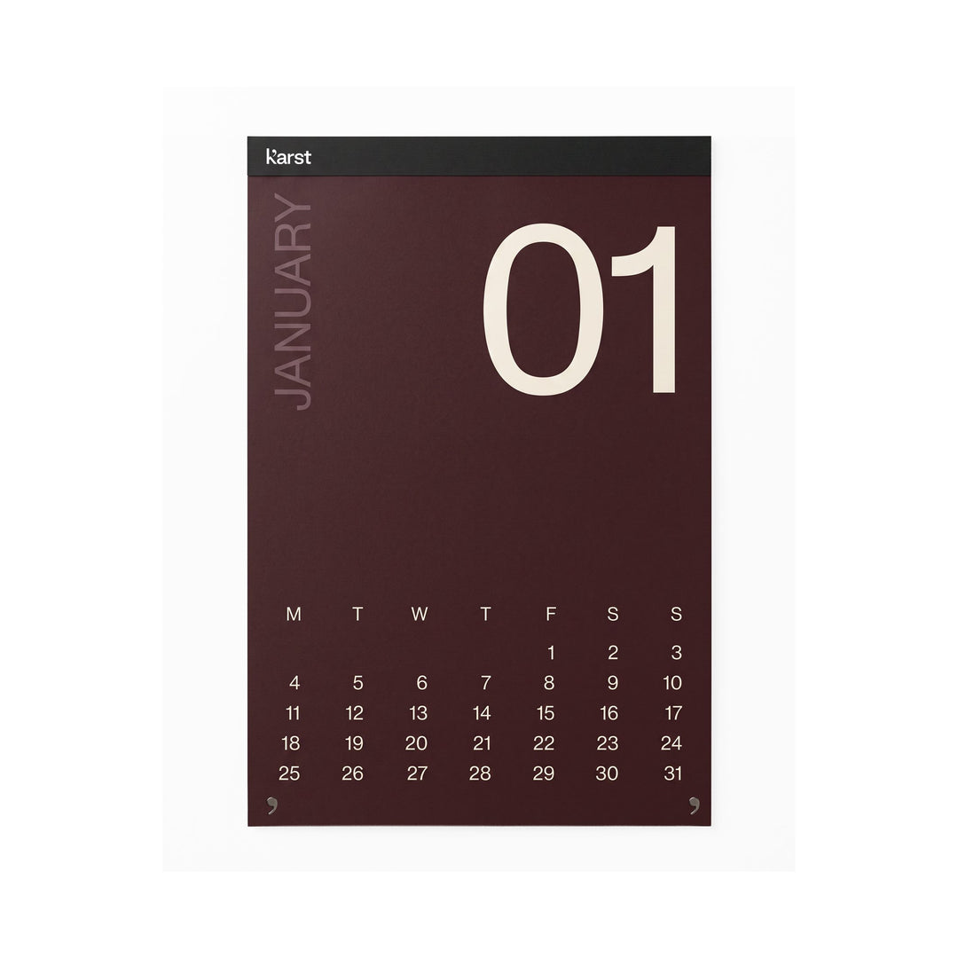 Monthly Wall Calendar 2027 – Stone Paper · A2 · 42×60 cm | Karst